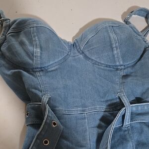 Women's Denim Bustier Skort